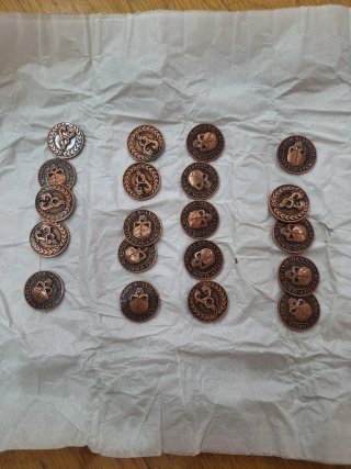 Lote 20 monedas cobre decoración medieval