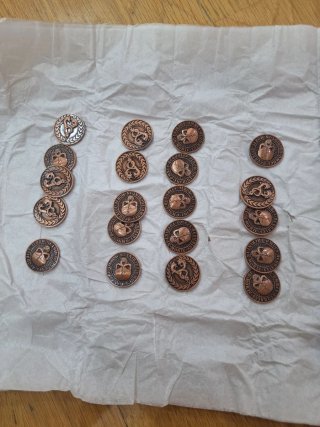 Lote 20 monedas cobre decoración medieval