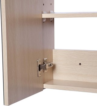 Espejo de Baño Contenedor Con 3 Puertas Espejadas Soft Close, Espejo de Baño Con Estantes Ajustables en Madera y Vidrio, 90X13.5X60 Cm, Color Madera