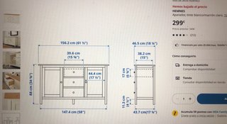 Aparador Hemnes Ikea Pino Macizo Blanco