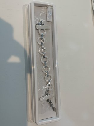 Pulsera LOTUS Mujer Aros Blancos y Plata // NUEVA