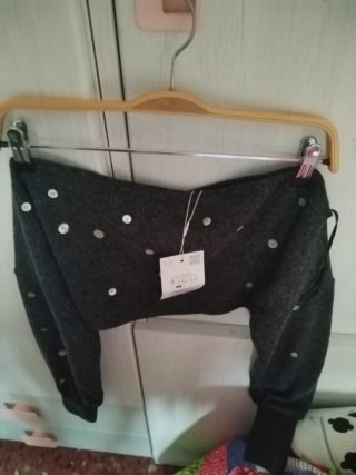 Top crop Zara gris botones S