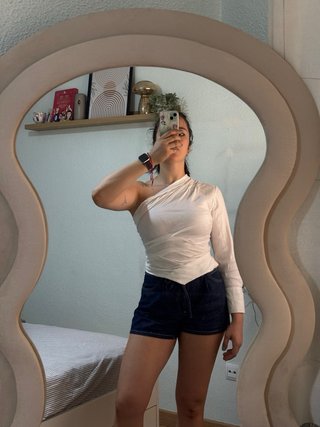 Top asimétrico Zara blanco