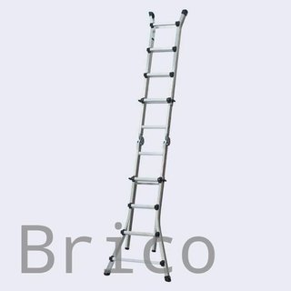 Escalera Telescópica Articulada Aluminio 4+4 Pestaña
