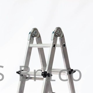 Escalera Telescópica Articulada Aluminio 4+4 Pestaña