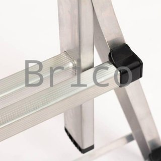 Escalera Telescópica Articulada Aluminio 4+4 Pestaña