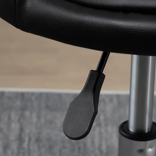 Set de 2 Taburetes Giratorios con Ruedas para Peluqueros y Esteticistas, Altura Regulable, Acolchado, Piel PU, Negro