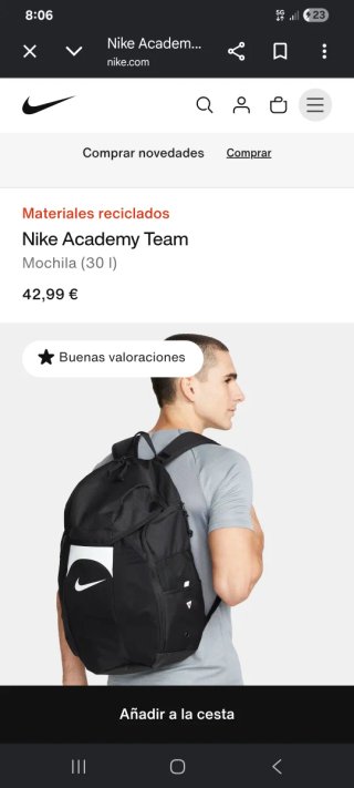 Mochila Nike Team Academy Azul Original 30 L