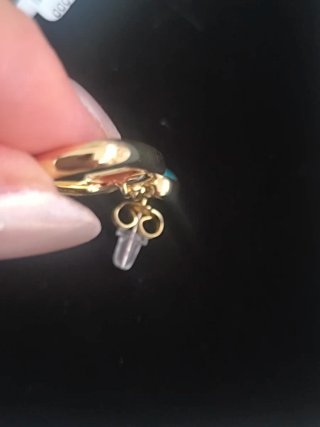 Pendientes Luxenter resina verde acabado oro 18K