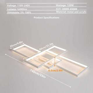 Lámpara LED Techo Rectangular Regulable