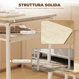 Conjunto de Barra con 2 Taburetes Altos de Estilo Nórdico, Mesa Alta con Estante y Taburetes de Cocina con Reposapiés, Blanco