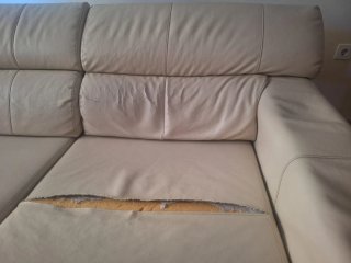 Sofá modular beige piel