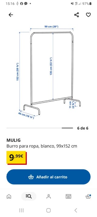 Burro Perchero Blanco Mullig Ikea