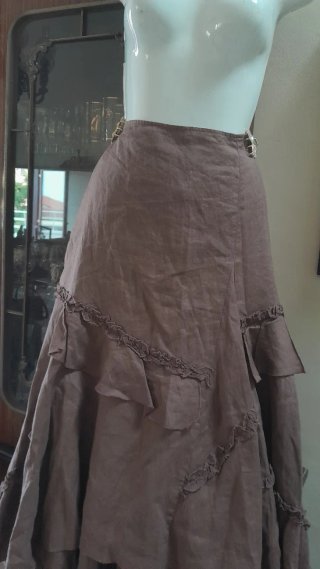 Gonna maxi lino asimmetrica