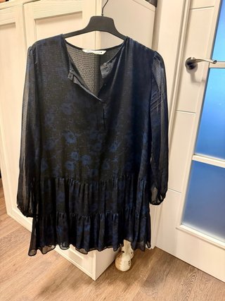 Vestido Zara Negro y Azul Talla L