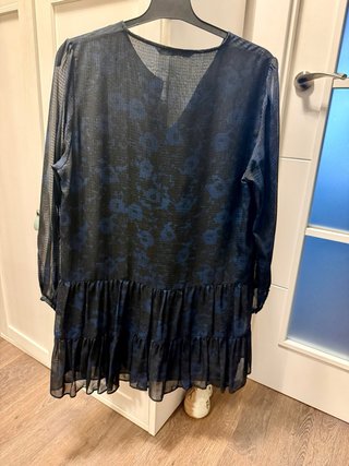 Vestido Zara Negro y Azul Talla L