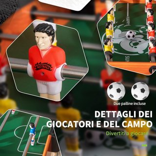 Biliardino de Futbolín para Niños con Manijas Antideslizantes, Marcador y Pelotas Incorporadas, 118X104X69Cm