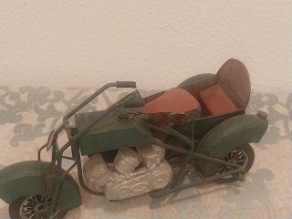 Motocicleta Decoración con Sidecar Metálico