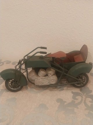 Motocicleta Decoración con Sidecar Metálico