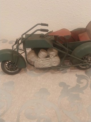 Motocicleta Decoración con Sidecar Metálico