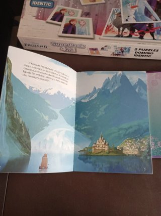 Pack Frozen 4 en 1: Puzzles, Domino y Libro