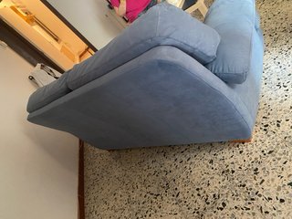 Sofá 2 plazas azul/gris