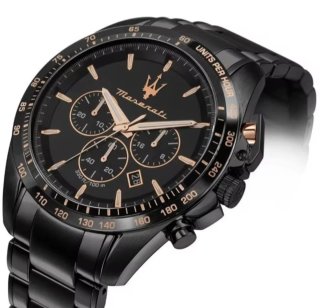 Reloj Maserati Negro y Dorado Cronógrafo