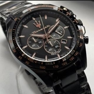 Reloj Maserati Negro y Dorado Cronógrafo