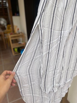 Blusa larga sin mangas a rayas