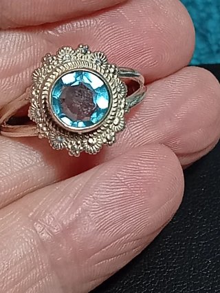 Anillo Plata Ley Piedra topacio