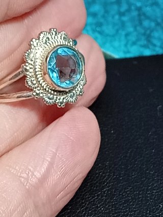 Anillo Plata Ley Piedra topacio
