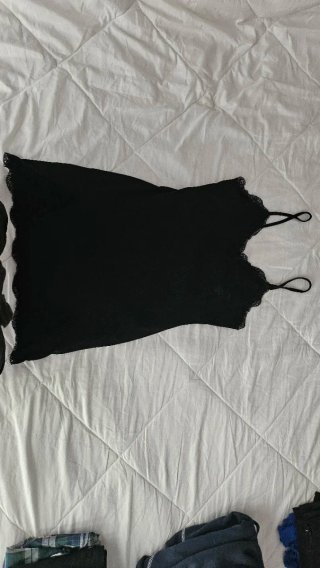 Vestido pijama negro mujer