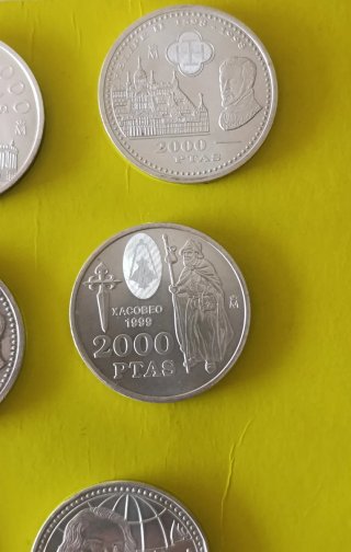 Lote 10 monedas 2000 pesetas plata