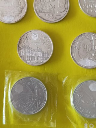 Lote 10 monedas 2000 pesetas plata