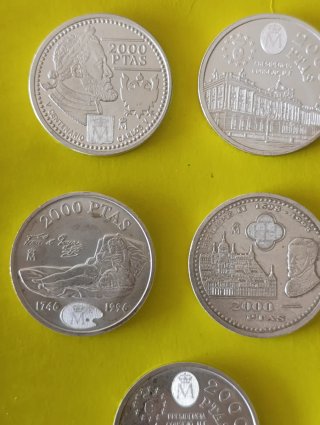 Lote 10 monedas 2000 pesetas plata