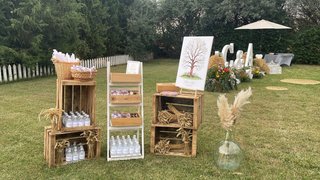 Cajas de fruta de madera rústica