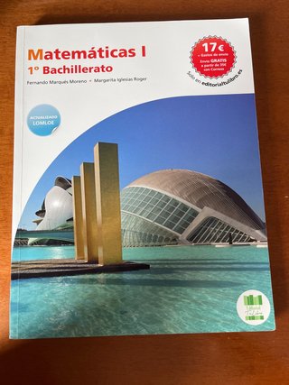 Libro de texto de Matemáticas I para 1º de Bach