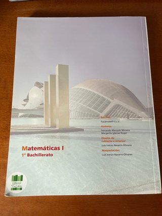Libro de texto de Matemáticas I para 1º de Bach