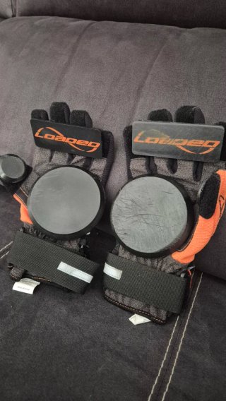Guantes Loaded Longboard Negros y Naranjas