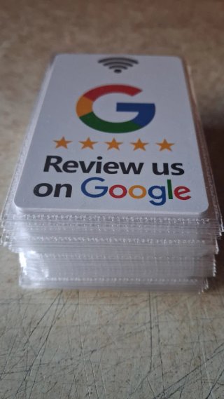 28 Carte recensioni Google 5 stelle NFC