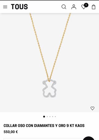 Collar Tous Oso Dorado y Blanco
