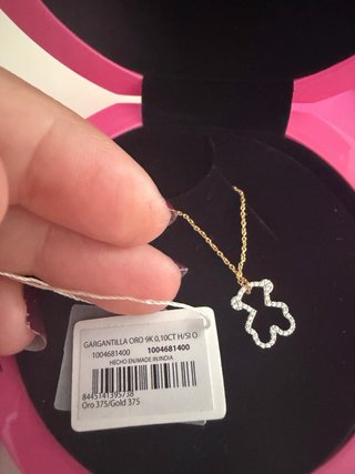 Collar Tous Oso Dorado y Blanco
