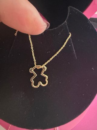 Collar Tous Oso Dorado y Blanco