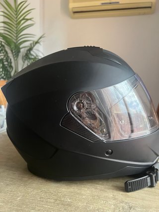 Casco de moto integral negro mate