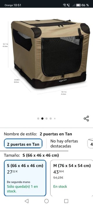 Transportín perro pequeño beige y negro