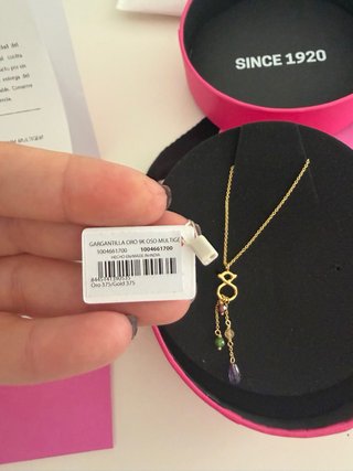 Collar Tous Dorado con Abalorios Morados