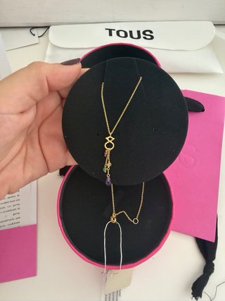 Collar Tous Dorado con Abalorios Morados