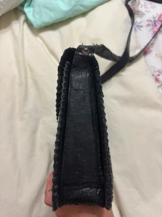 Bolso Cocodrilo Auténtico Años 50 Negro