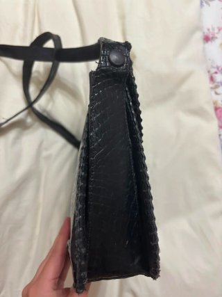 Bolso Cocodrilo Auténtico Años 50 Negro