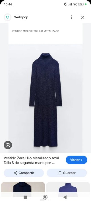 Vestido azul metalizado Zara sin estrenar